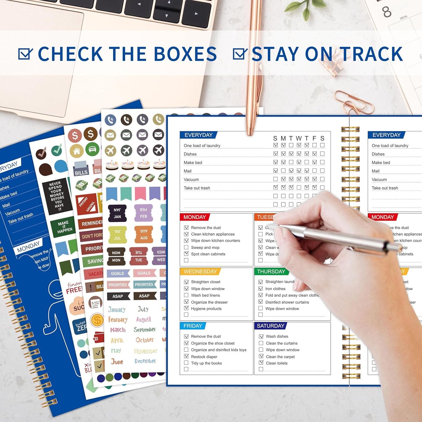 ADHD Cleaning Planner, Cleaning Schedule and Checklist, Undated Daily and Weekly