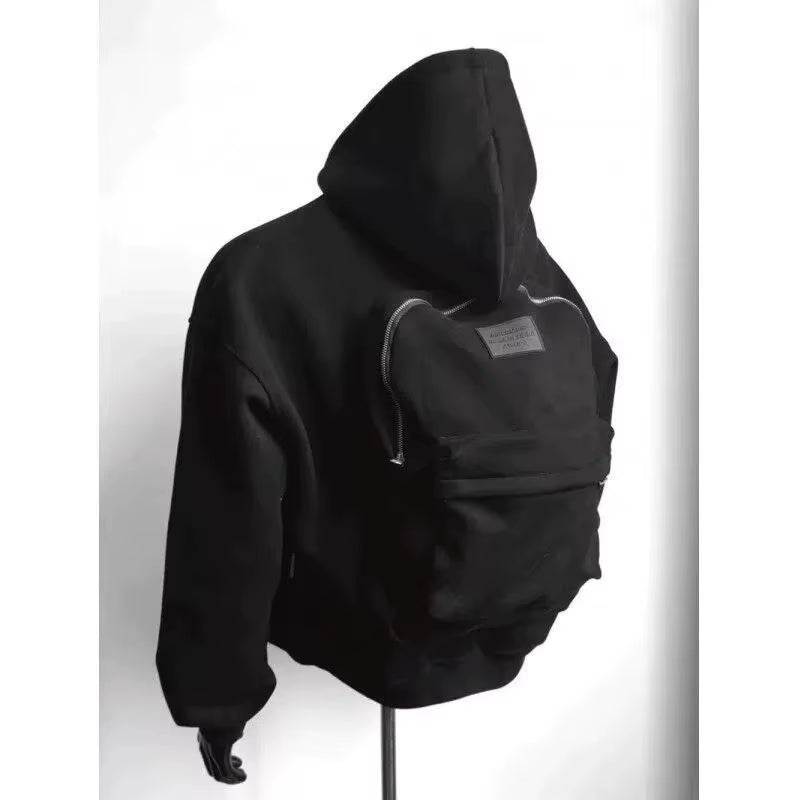 New Stylish Hoodie with 3D Pocket Design on the Back, Men'S Sports Top, Trendy, Versatile Plus-Size Hooded Sweatshirt.