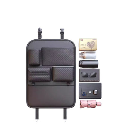 Diamond Quilted Leather Back Seat Storage