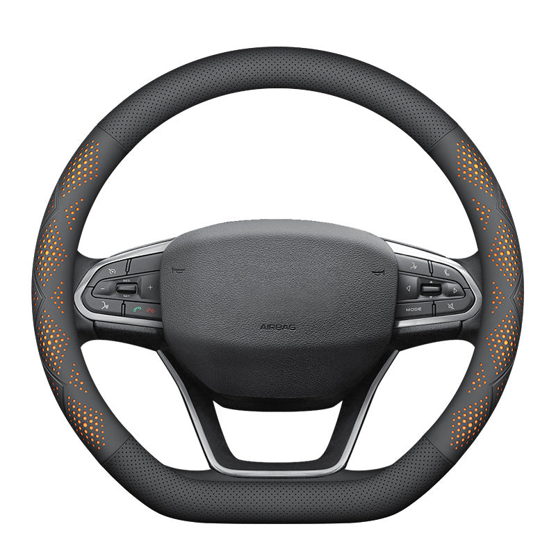 Car Steering Wheel Cover Non-Slip Breathable Leather