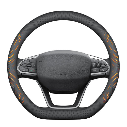 Car Steering Wheel Cover Non-Slip Breathable Leather