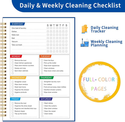 ADHD Cleaning Planner, Cleaning Schedule and Checklist, Undated Daily and Weekly